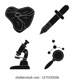 Isolated object of genetic and plant logo. Collection of genetic and biotechnology stock vector illustration.