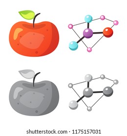 Isolated object of genetic and plant logo. Set of genetic and biotechnology vector icon for stock.