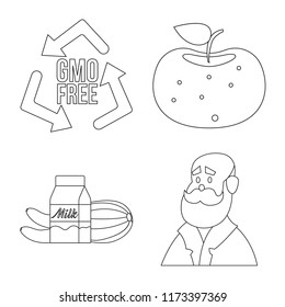 Isolated object of genetic and plant sign. Set of genetic and biotechnology vector icon for stock.