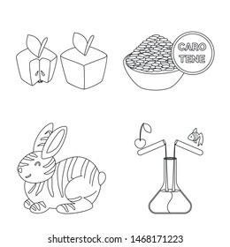 Isolated object of genetic and science icon. Set of genetic and organic vector icon for stock.