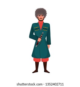 Isolated object of Georgian  and man sign. Set of Georgian  and costume  vector icon for stock.