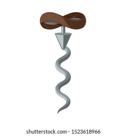 Isolated object of gimlet and screw icon. Web element of gimlet and metallic stock vector illustration.