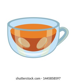 Isolated object of ginger and tea sign. Collection of ginger and cup stock symbol for web.