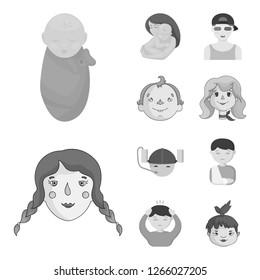 Isolated object of girl and boy  icon. Set of girl and school stock symbol for web.