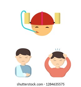 Isolated object of girl and boy  icon. Collection of girl and school vector icon for stock.