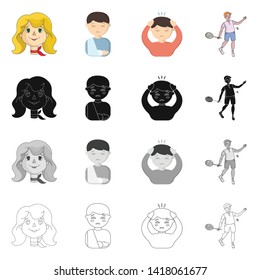 Isolated object of girl and boy  sign. Collection of girl and school vector icon for stock.