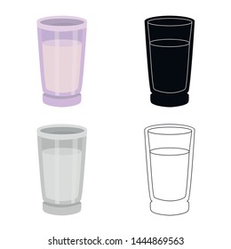 Isolated object of glass and milk symbol. Set of glass and cup stock symbol for web.