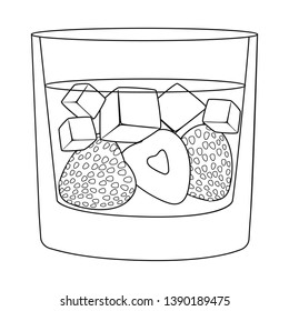 Isolated object of glass and strawberry logo. Collection of glass and glass vector icon for stock.