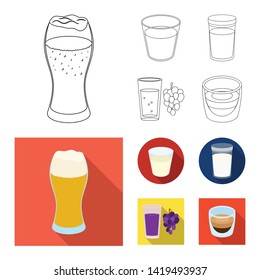 Isolated object of glass  and transparent  icon. Set of glass  and empty  vector icon for stock.
