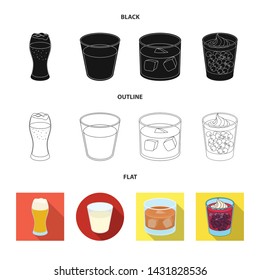 Isolated object of glass and transparent icon. Collection of glass and empty vector icon for stock.