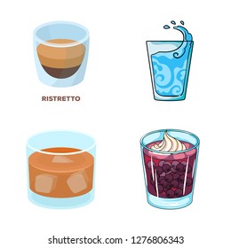 Isolated object of glass  and transparent  sign. Collection of glass  and empty  stock vector illustration.