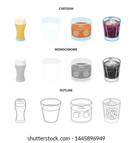 Isolated object of glass and transparent sign. Collection of glass and empty vector icon for stock.