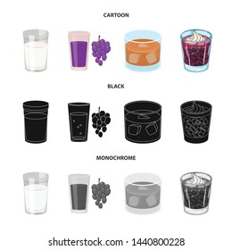 Isolated object of glass and transparent symbol. Set of glass and empty vector icon for stock.