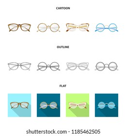 Isolated object of glasses and frame icon. Set of glasses and accessory stock symbol for web.
