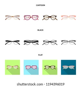 Isolated object of glasses and frame icon. Set of glasses and accessory stock symbol for web.