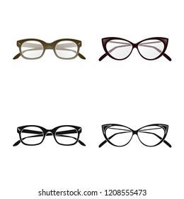 Isolated object of glasses and frame icon. Collection of glasses and accessory stock symbol for web.