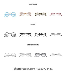Isolated object of glasses and frame icon. Set of glasses and accessory stock symbol for web.