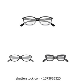 Isolated object of glasses and frame icon. Set of glasses and accessory stock vector illustration.