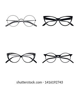 Isolated object of glasses and frame icon. Collection of glasses and accessory stock symbol for web.