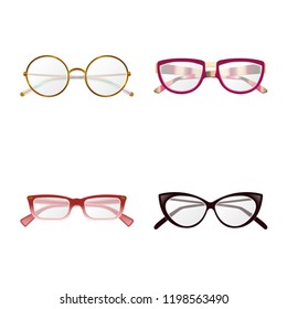 Isolated object of glasses and frame logo. Collection of glasses and accessory stock symbol for web.