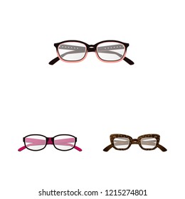 Isolated object of glasses and frame logo. Collection of glasses and accessory vector icon for stock.