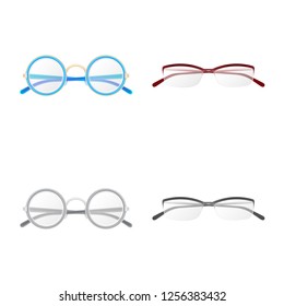 Isolated object of glasses and frame logo. Set of glasses and accessory stock symbol for web.