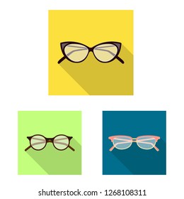 Isolated object of glasses and frame logo. Set of glasses and accessory stock symbol for web.