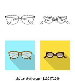 Isolated object of glasses and frame sign. Collection of glasses and accessory stock symbol for web.