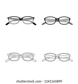 Isolated object of glasses and frame sign. Set of glasses and accessory stock symbol for web.