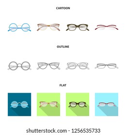 Isolated object of glasses and frame sign. Set of glasses and accessory stock symbol for web.