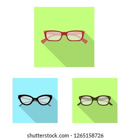 Isolated object of glasses and frame sign. Set of glasses and accessory vector icon for stock.