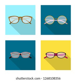 Isolated object of glasses and frame sign. Collection of glasses and accessory stock symbol for web.