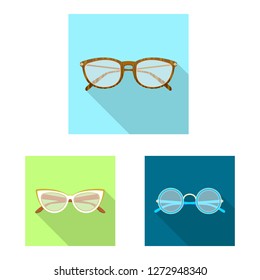 Isolated object of glasses and frame sign. Collection of glasses and accessory stock symbol for web.
