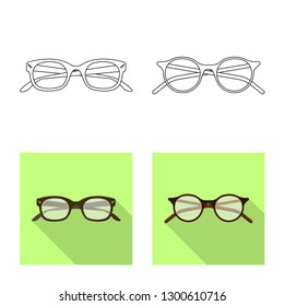 Isolated object of glasses and frame sign. Set of glasses and accessory vector icon for stock.