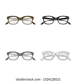 Isolated object of glasses and frame symbol. Set of glasses and accessory stock vector illustration.