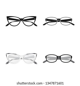 Isolated object of glasses and frame symbol. Set of glasses and accessory stock vector illustration.