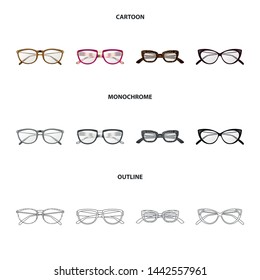 Isolated object of glasses and frame symbol. Set of glasses and accessory stock symbol for web.