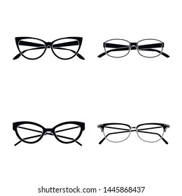 Isolated object of glasses and frame symbol. Set of glasses and accessory stock vector illustration.