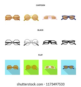 Isolated object of glasses and sunglasses icon. Collection of glasses and accessory vector icon for stock.