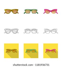 Isolated object of glasses and sunglasses icon. Collection of glasses and accessory stock symbol for web.