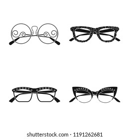 Isolated object of glasses and sunglasses icon. Set of glasses and accessory stock vector illustration.