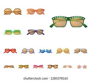Isolated object of glasses and sunglasses icon. Set of glasses and accessory stock vector illustration.