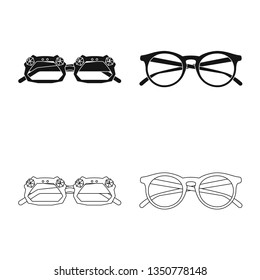 Isolated object of glasses and sunglasses icon. Set of glasses and accessory vector icon for stock.