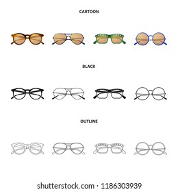 Isolated object of glasses and sunglasses logo. Collection of glasses and accessory vector icon for stock.