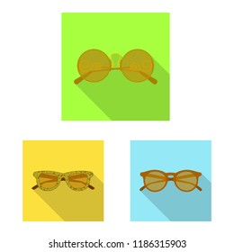 Isolated object of glasses and sunglasses logo. Collection of glasses and accessory vector icon for stock.
