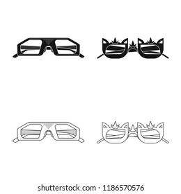 Isolated object of glasses and sunglasses logo. Collection of glasses and accessory stock vector illustration.