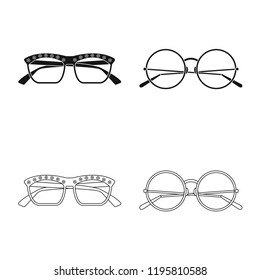 Isolated object of glasses and sunglasses logo. Collection of glasses and accessory stock symbol for web.
