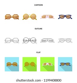 Isolated object of glasses and sunglasses logo. Set of glasses and accessory stock vector illustration.