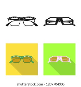 Isolated object of glasses and sunglasses logo. Set of glasses and accessory stock symbol for web.