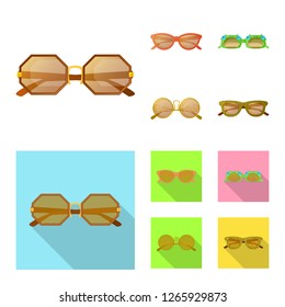 Isolated object of glasses and sunglasses logo. Set of glasses and accessory stock symbol for web.